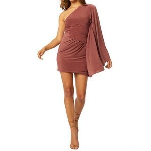 Misa Los Angeles One Shoulder Parveneh Dress In Brick
